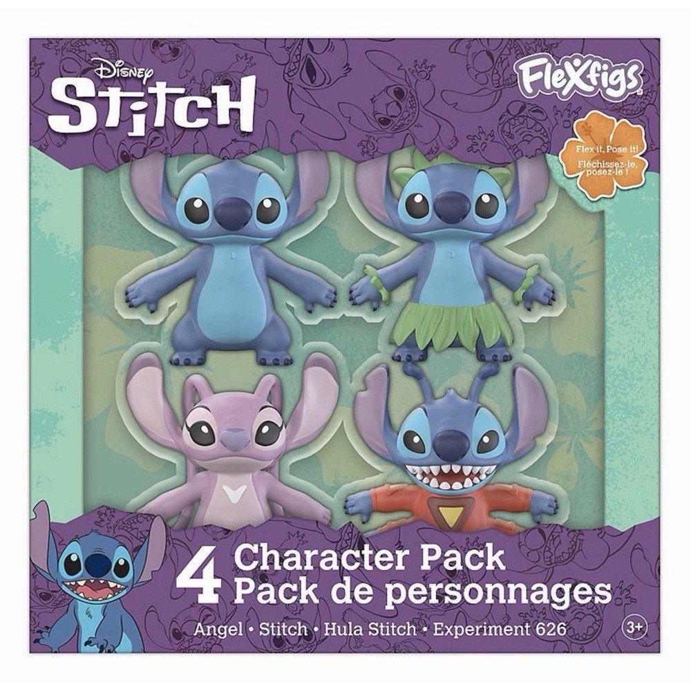 FleXfigs: Lilo & Stictch - 4 Character Pack -  3+ Disney   Angel-Hula-626-Stitch